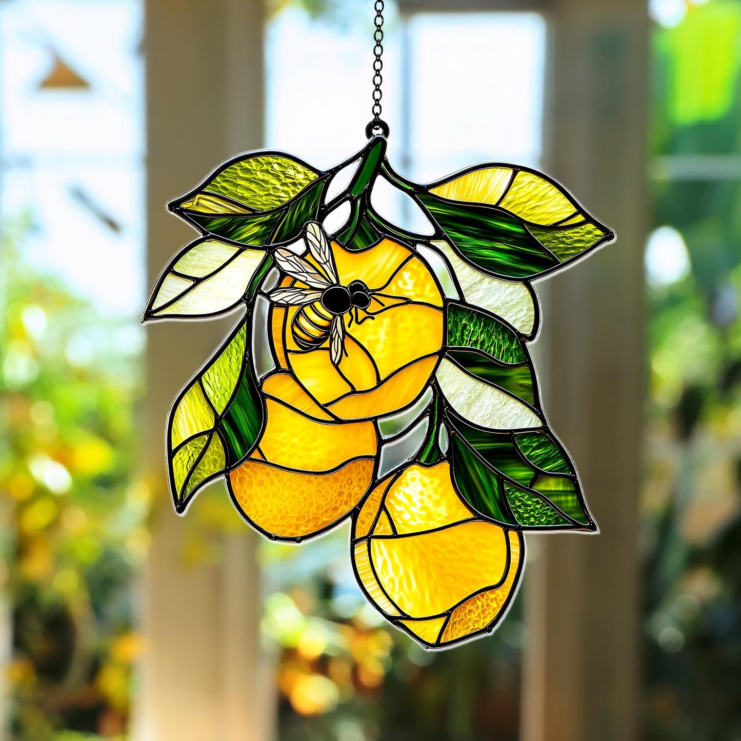 Lemon and Bee Acrylic Window Hanging Decoration