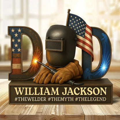 American Welder Acrylic Plaque - Personalized Gifts For Dad