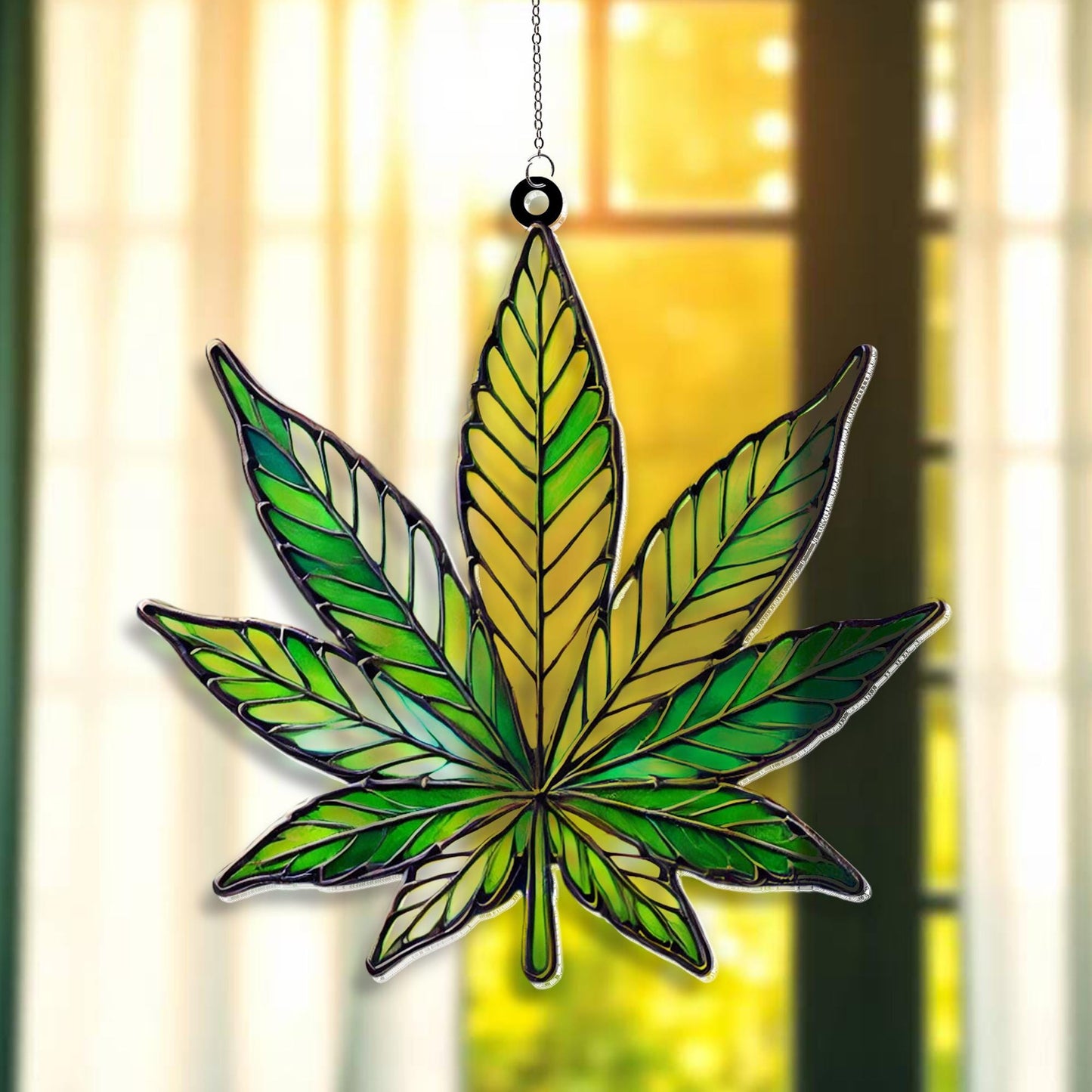Weed Leaf Acrylic Window, Suncatcher