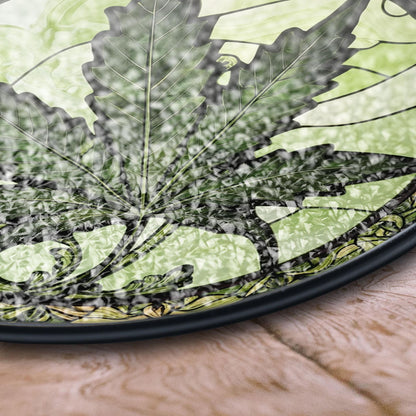 Green Leaf Stained Glass Suncatcher