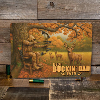 Hunting Dad Print Metal Sign - Personalized Gifts For Father