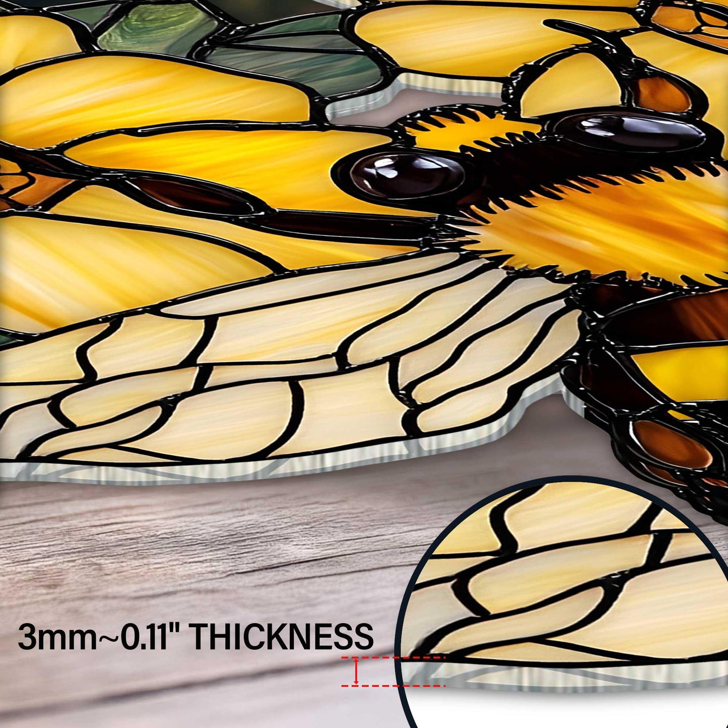 Bee and Flower Acrylic Window Hanging