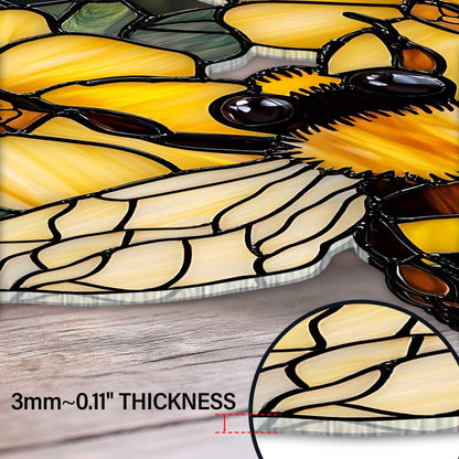 Bee and Flower Acrylic Window Hanging