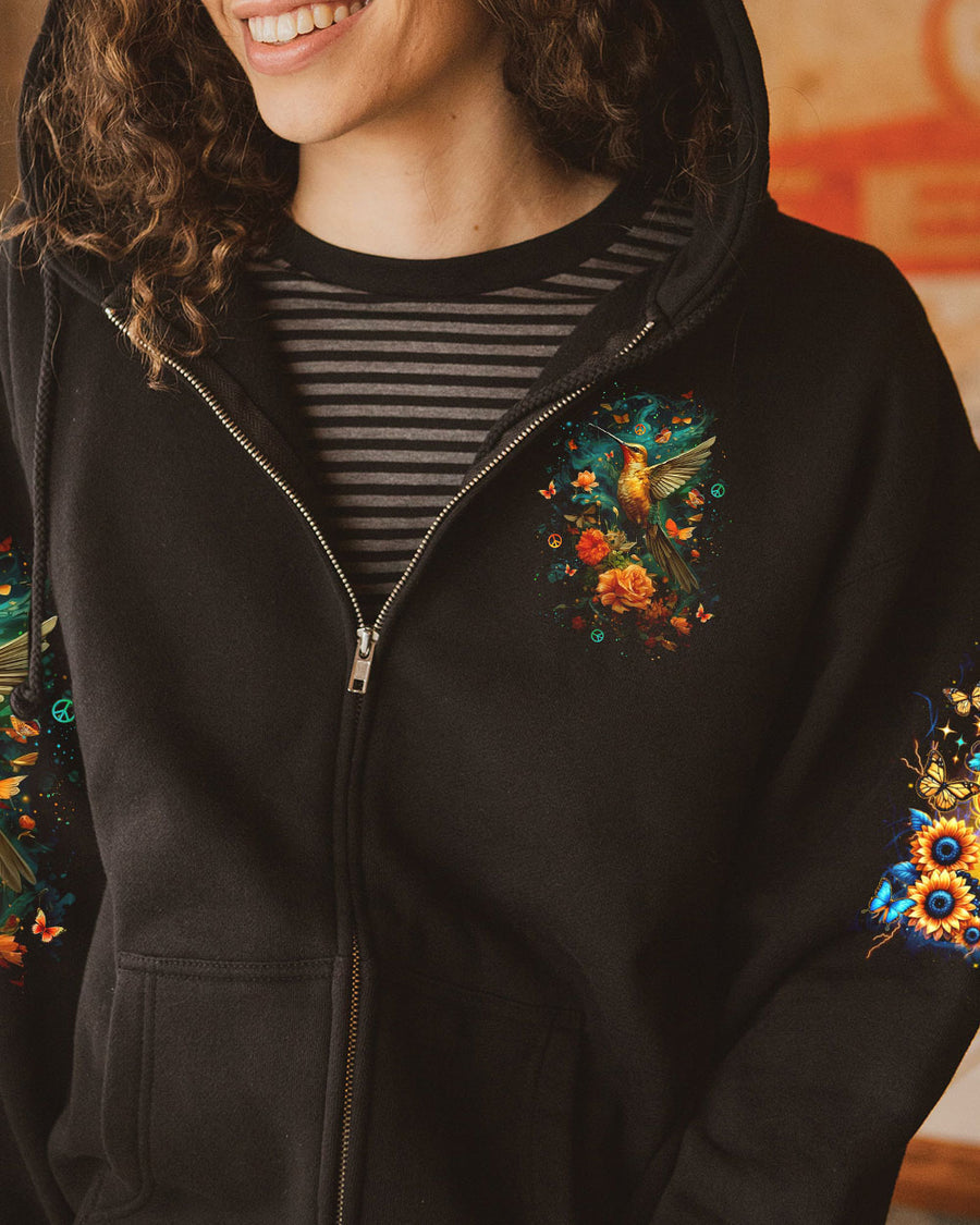 JUST BREATHE HUMMINGBIRD ALL OVER PRINT