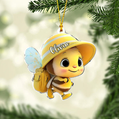 Cute Baby Bee - Personalized Bee Custom Shaped Ornament