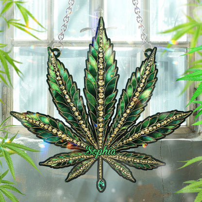 Beautiful Canabis - Personalized Weed Window Hanging Suncatcher