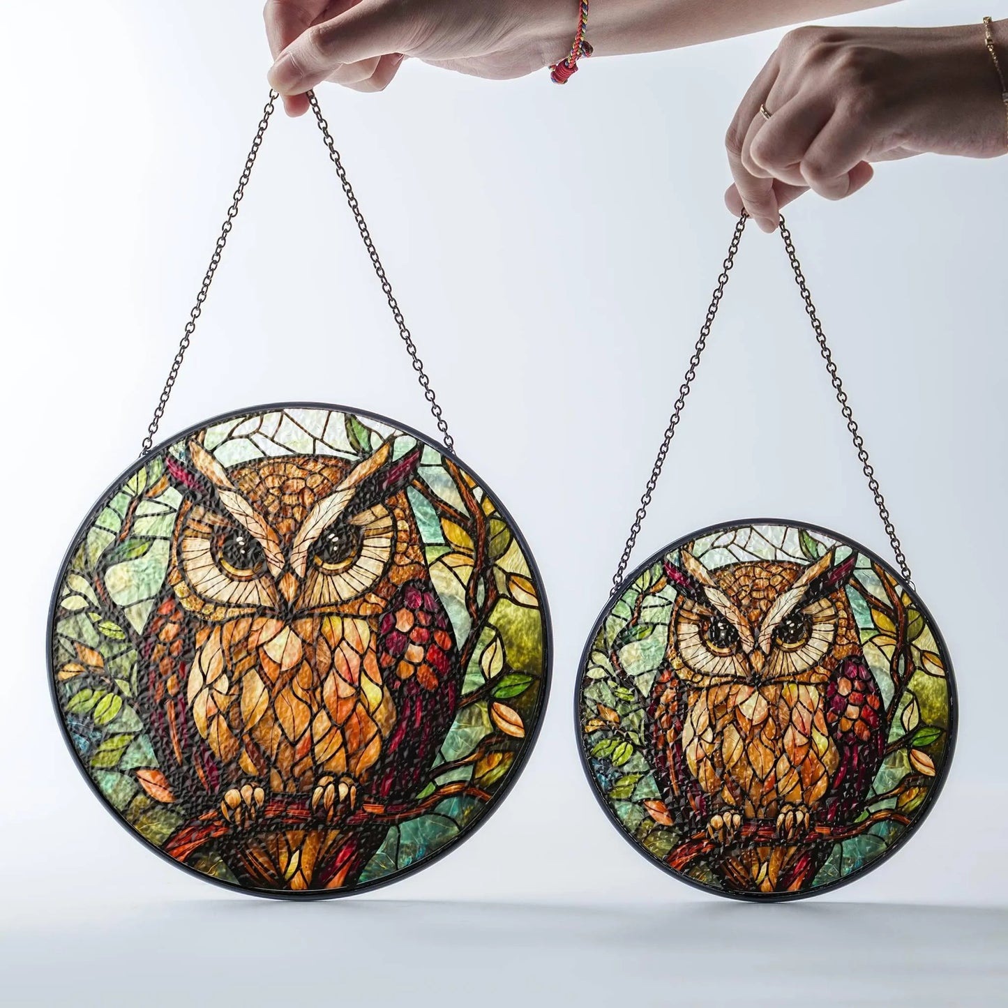 Owl Stained Glass SunCatcher