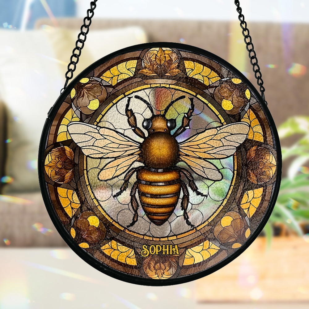 Bee Stainglass - Personalized Window Hanging Suncatcher
