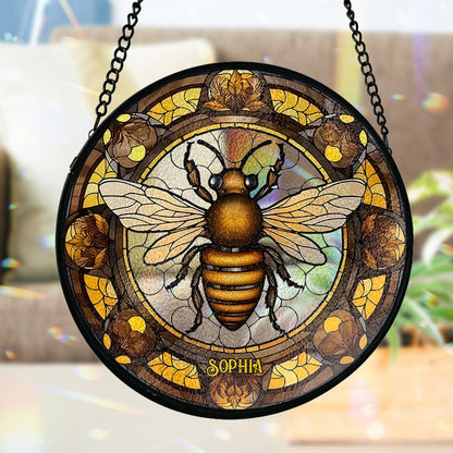 Bee Stainglass - Personalized Window Hanging Suncatcher