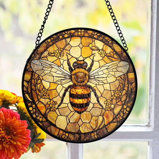 Bee Stain Glass - Window Hanging Suncatcher