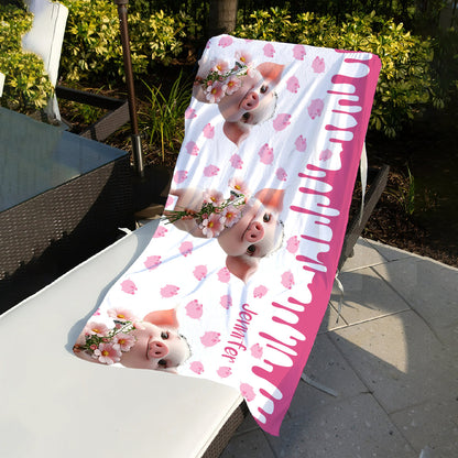 Cute Pig - Personalized Quick-dry Beach Towel/ Bath Towel