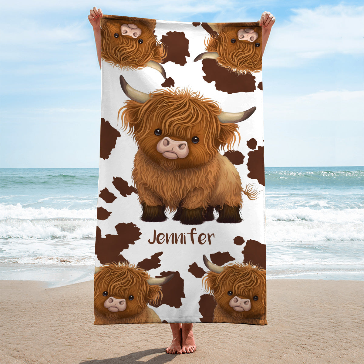 Just A Girl Who Loves Highland Cows - Personalized Skull Quick-dry Beach Towel/Bath Towel