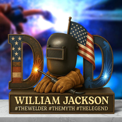 American Welder Acrylic Plaque - Personalized Gifts For Dad