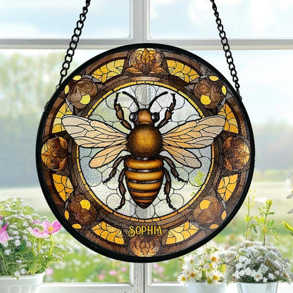 Bee Stainglass - Personalized Window Hanging Suncatcher