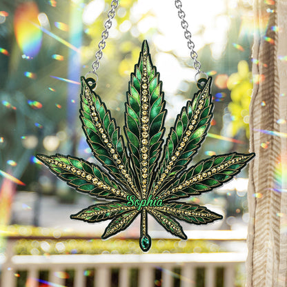 Beautiful Canabis - Personalized Weed Window Hanging Suncatcher
