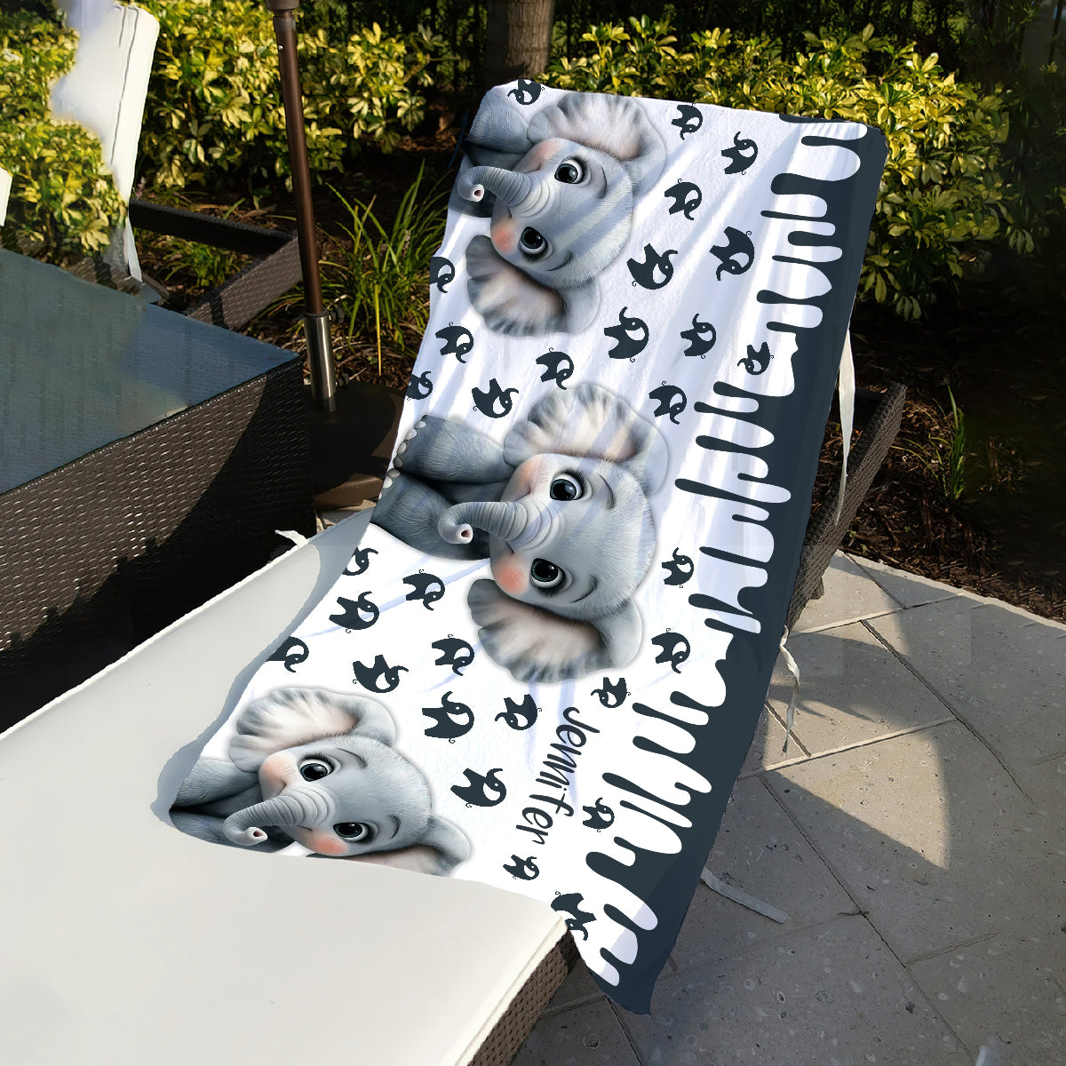 Cute Elephant Beach Towel - Personalized Skull Quick-dry Beach Towel/Bath Towel