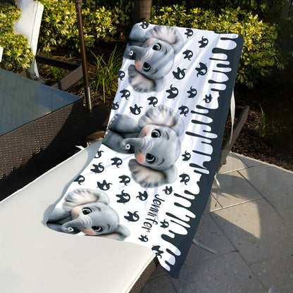 Cute Elephant Beach Towel - Personalized Skull Quick-dry Beach Towel/Bath Towel