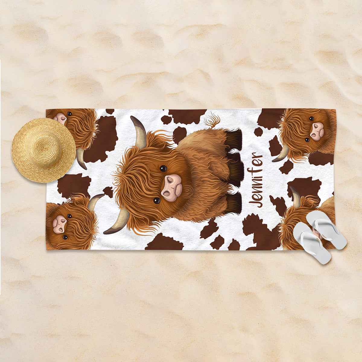 Just A Girl Who Loves Highland Cows - Personalized Skull Quick-dry Beach Towel/Bath Towel