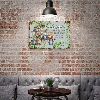 Personalized Funny Metal Garden Sign for Women - Personalized Rectangle Metal Sign