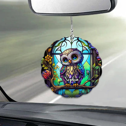 Cute Owl - Custom Shape Car Ornament