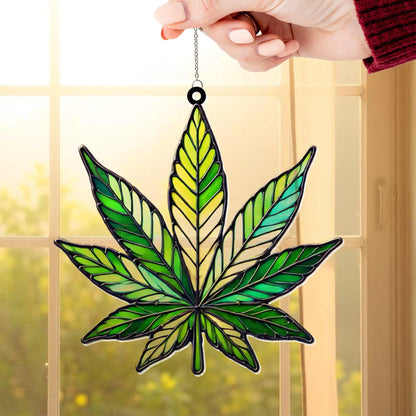 Weed Leaf Acrylic Window, Suncatcher