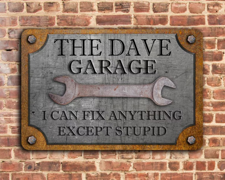 Customizable Rust & Steel Garage Sign - Personalized Metal Sign