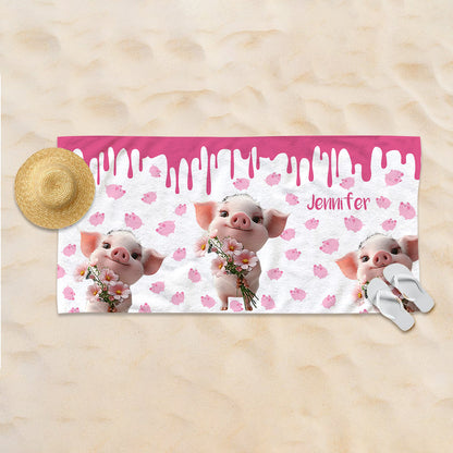 Cute Pig - Personalized Quick-dry Beach Towel/ Bath Towel
