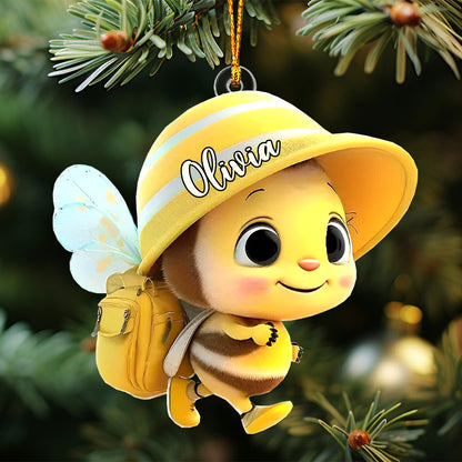 Cute Baby Bee - Personalized Bee Custom Shaped Ornament