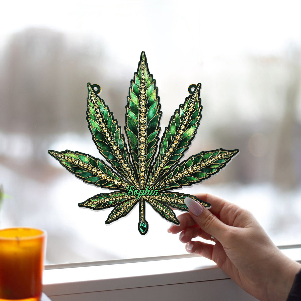 Beautiful Canabis - Personalized Weed Window Hanging Suncatcher