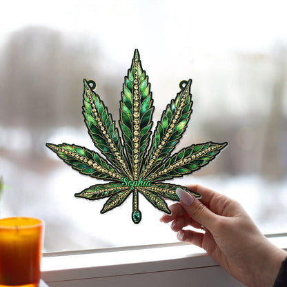 Beautiful Canabis - Personalized Weed Window Hanging Suncatcher