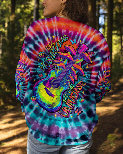 EAT MUSHROOMS SEE THE UNIVERSE GUITAR TIE DYE ALL OVER PRINT