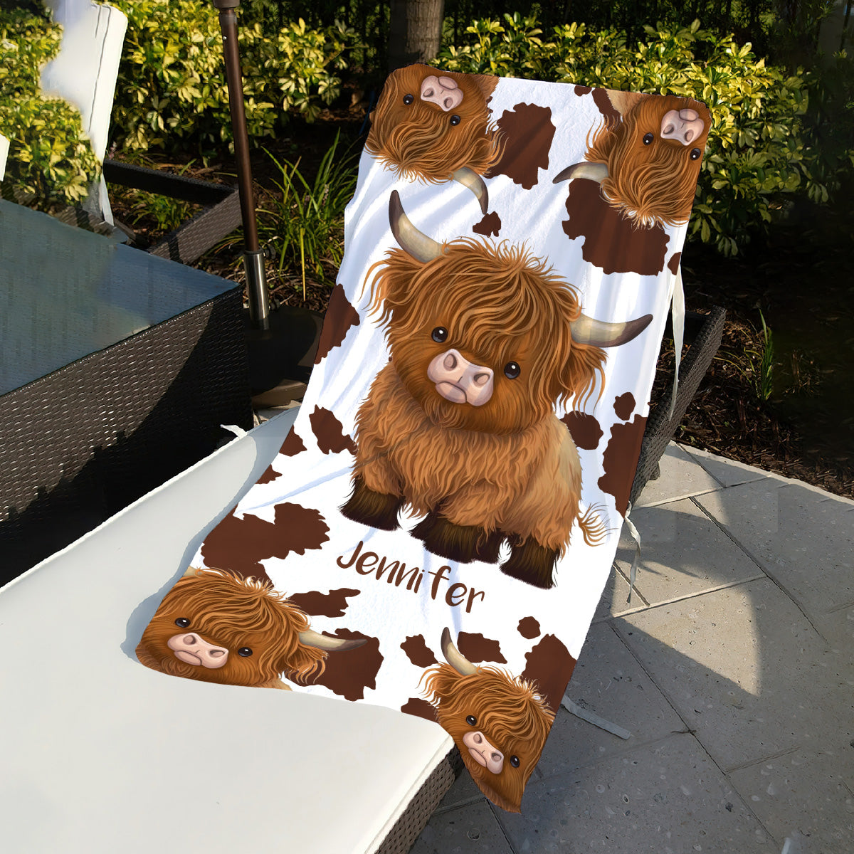 Just A Girl Who Loves Highland Cows - Personalized Skull Quick-dry Beach Towel/Bath Towel