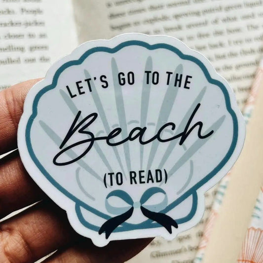 Let's Go to the Beach to Read Shell Sticker Decal