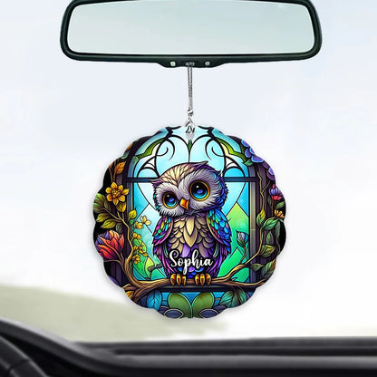 Cute Owl - Custom Shape Car Ornament