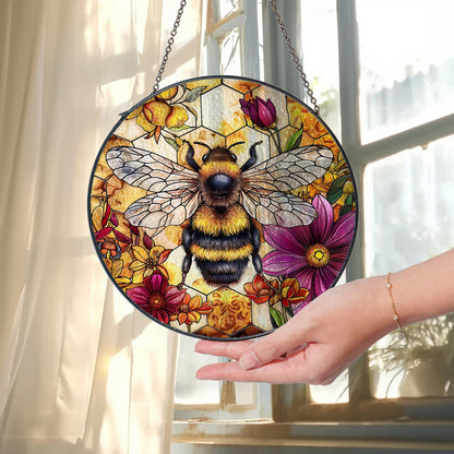 Bee Stain Glass - Window Hanging Suncatcher