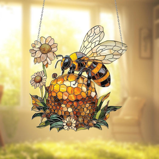 Bee Hive Acrylic Window Hanging