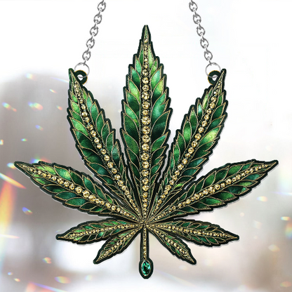 Beautiful Canabis - Personalized Weed Window Hanging Suncatcher