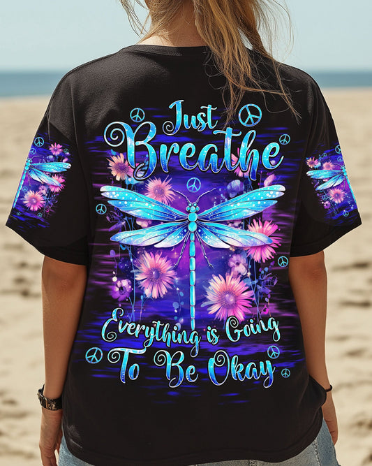 JUST BREATHE DRAGONFLY ALL OVER PRINT