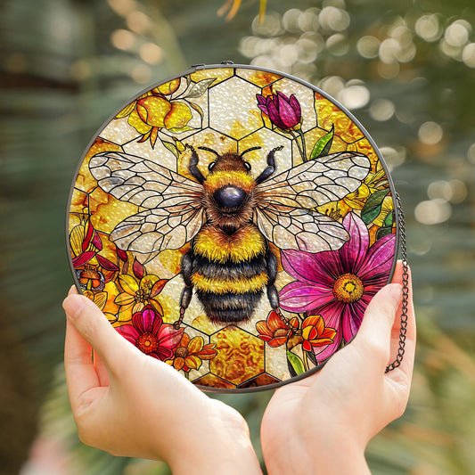 Bee Stain Glass - Window Hanging Suncatcher