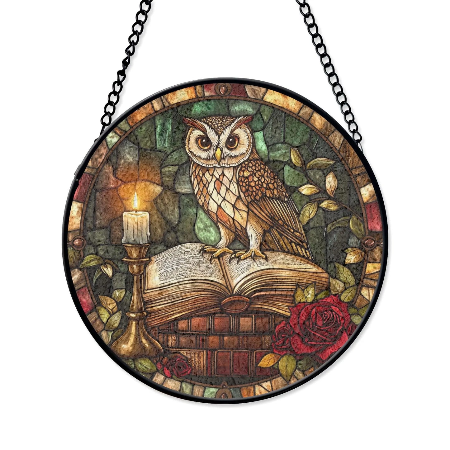Owl Stained Glass Suncatcher