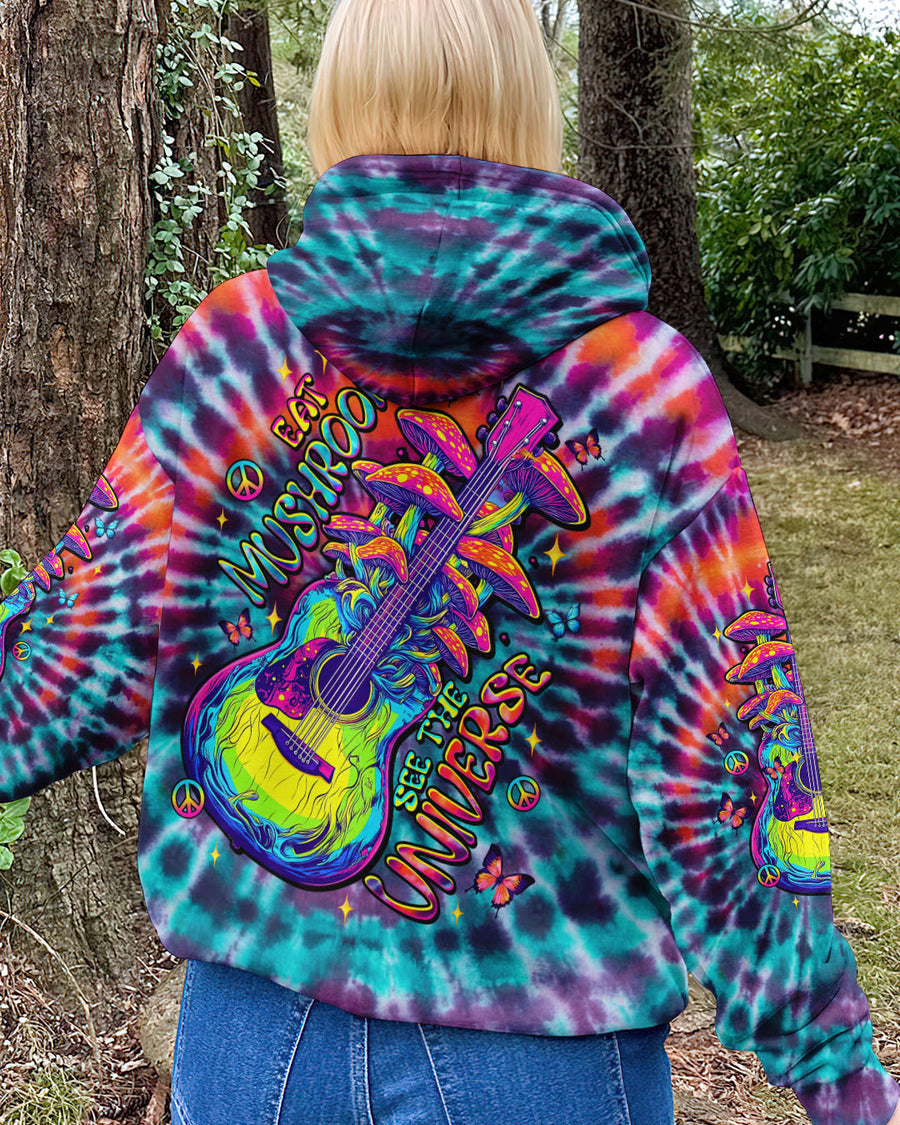 EAT MUSHROOMS SEE THE UNIVERSE GUITAR TIE DYE ALL OVER PRINT