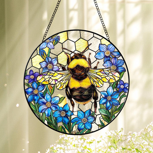 Bee And Flower Stained Glass