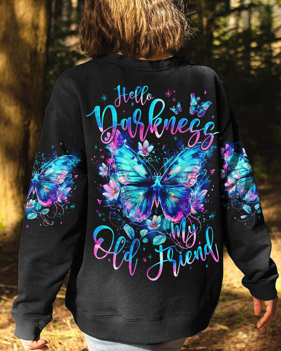 HELLO DARKNESS MY OLD FRIEND BUTTERFLY ALL OVER PRINT