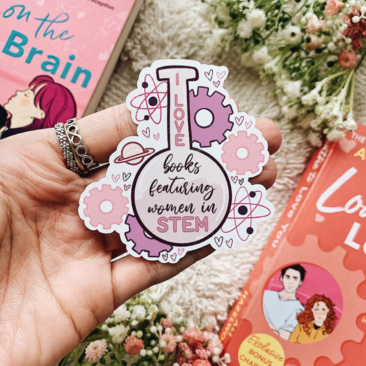 I Love Books Featuring Women in STEM Sticker Decal
