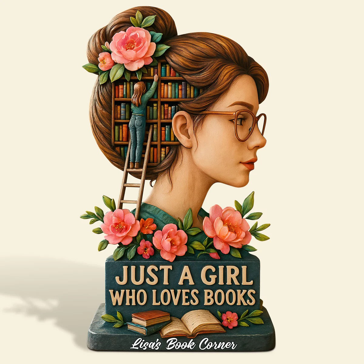 Girl Book Lover Acrylic Plaque - Personalized Gifts For Book Lovers