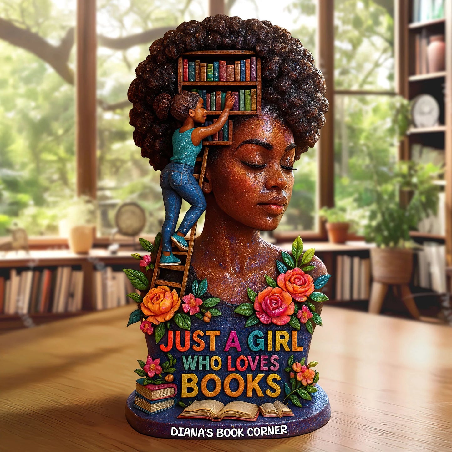Girl Book Lover Acrylic Plaque - Personalized Gifts For Book Lovers