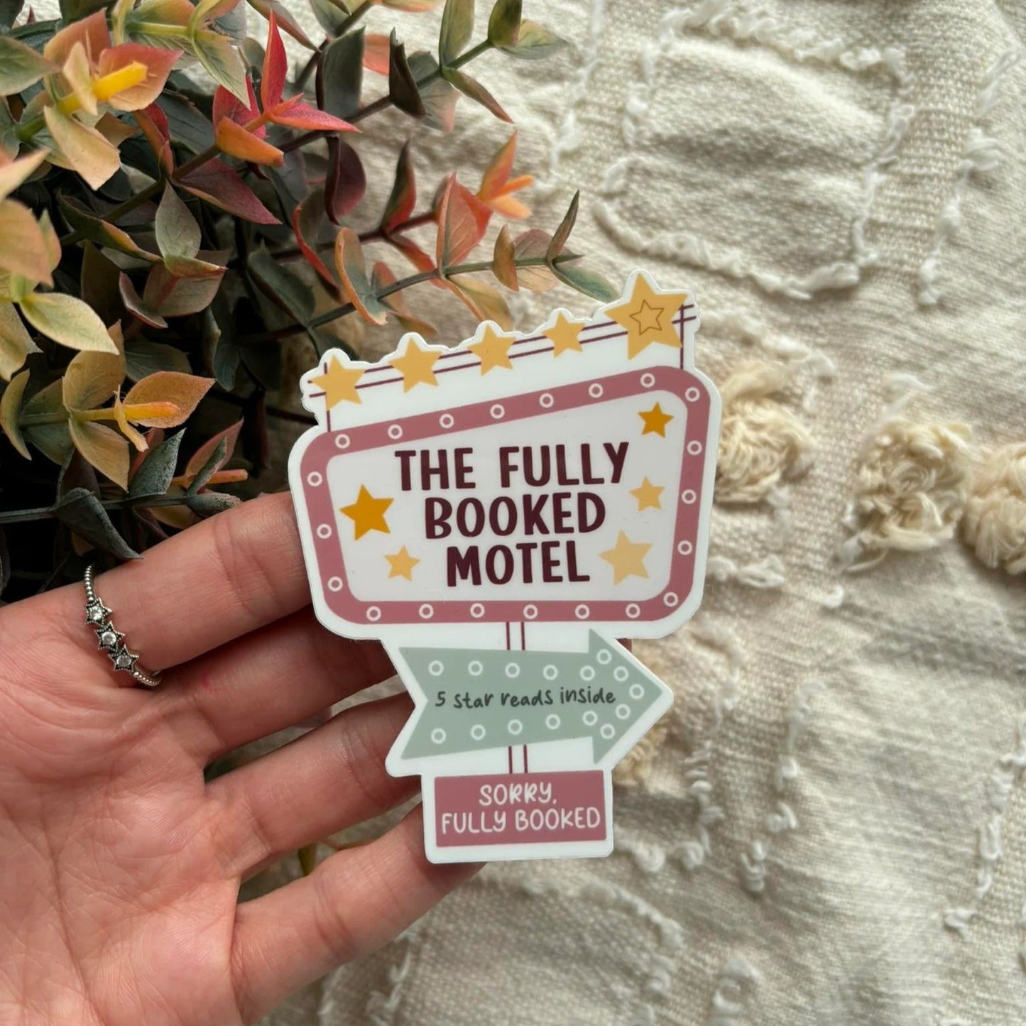 Fully Booked Motel Book Sticker Decal