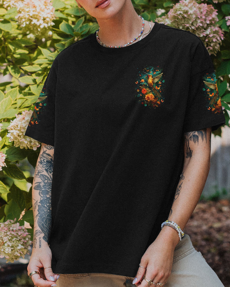 JUST BREATHE HUMMINGBIRD ALL OVER PRINT