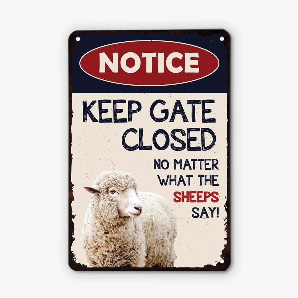 Personalised Notice Metal Sign For Farm Animals