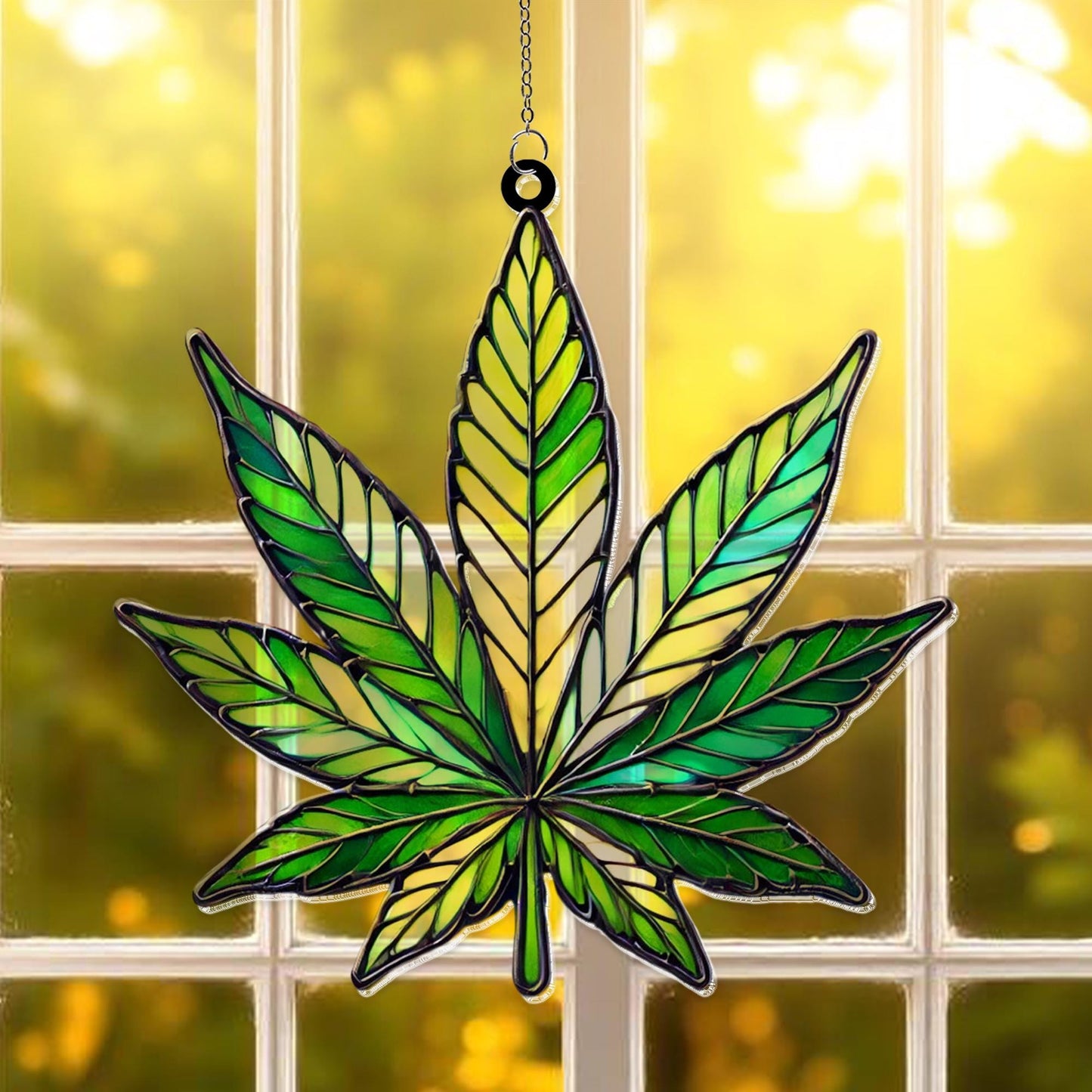 Weed Leaf Acrylic Window, Suncatcher